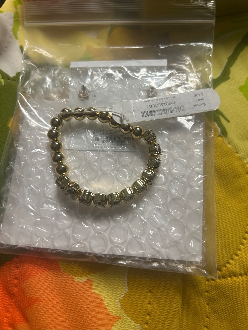 Sorel Gold-Tone Beaded Stretch Bracelet